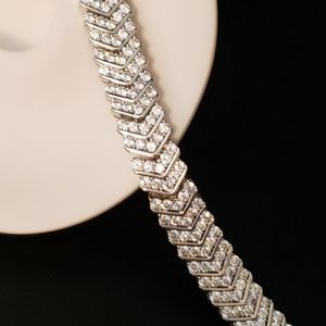 New Genuine 2.50ctw Chevron Diamond Bracelet 7.5"!